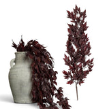 30-inch artificial burgundy spikenard hanging bush with trailing foliage