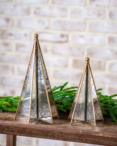 Antique Brass Mirrored Christmas Tree