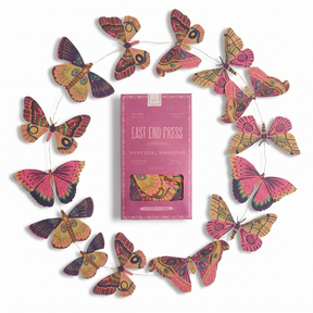 hand printed butterfly paper garland vertical by East End Press