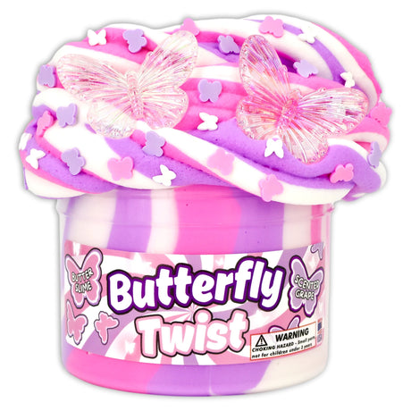 Tri-colored butterfly butter slime with charms and sprinkles