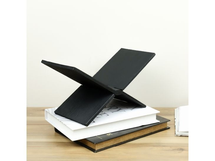 Black Wood Cookbook & Coffee Table Book Holder Stand