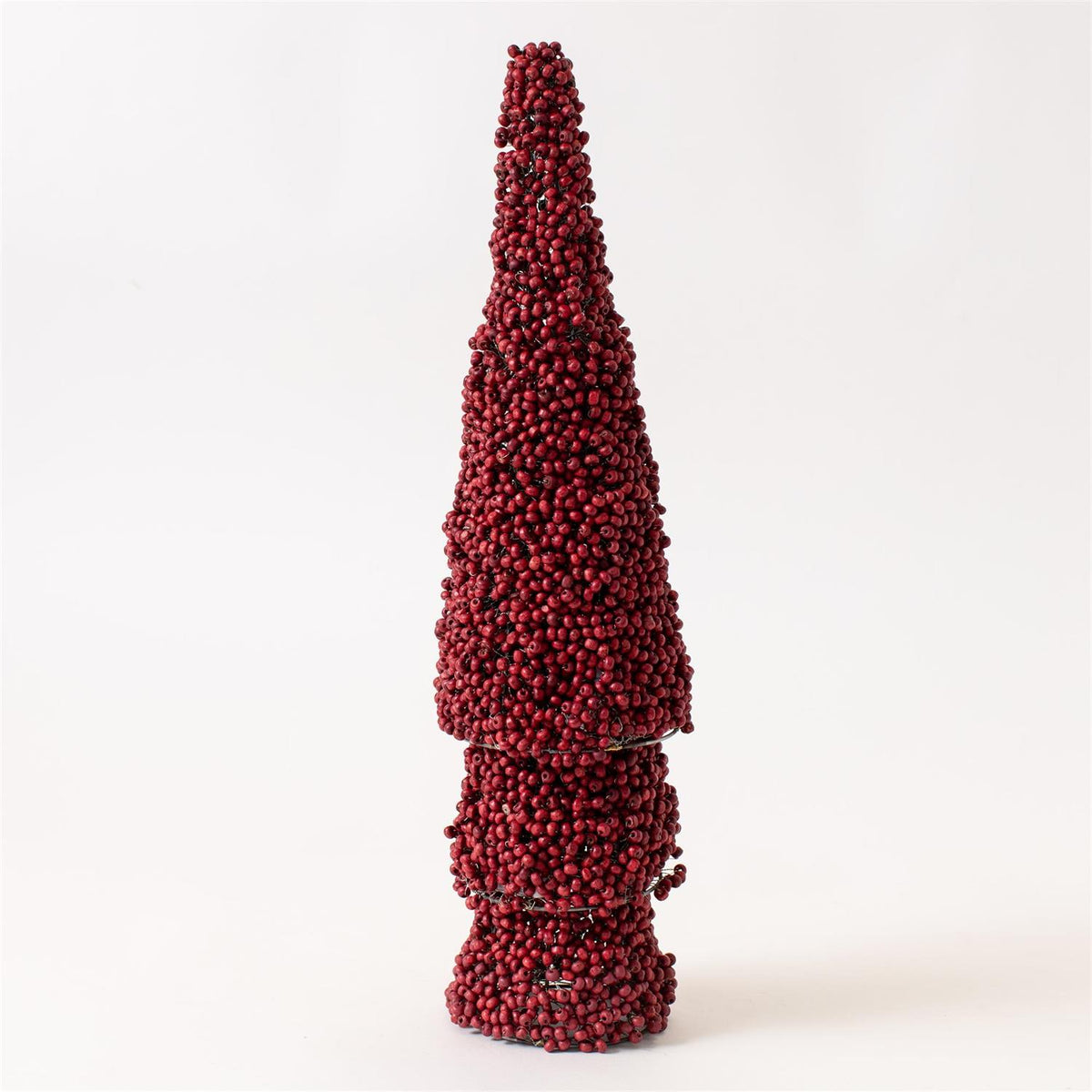Red Beaded Berrywood Cone Tree