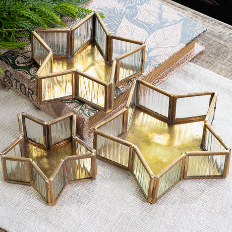 Glass Star Gold Table Tray