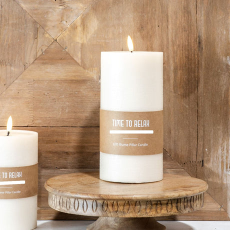 Flameless LED Ivory Pillar Candle