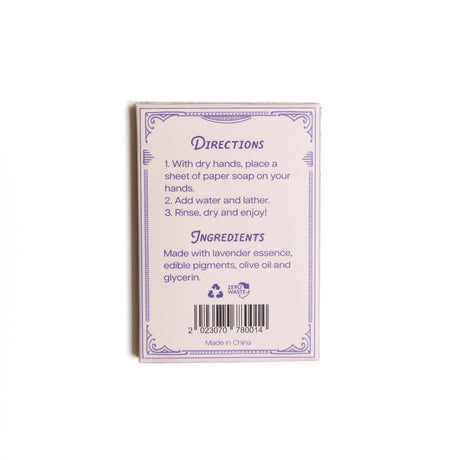 Lavender Paper Soap Travel Sheets