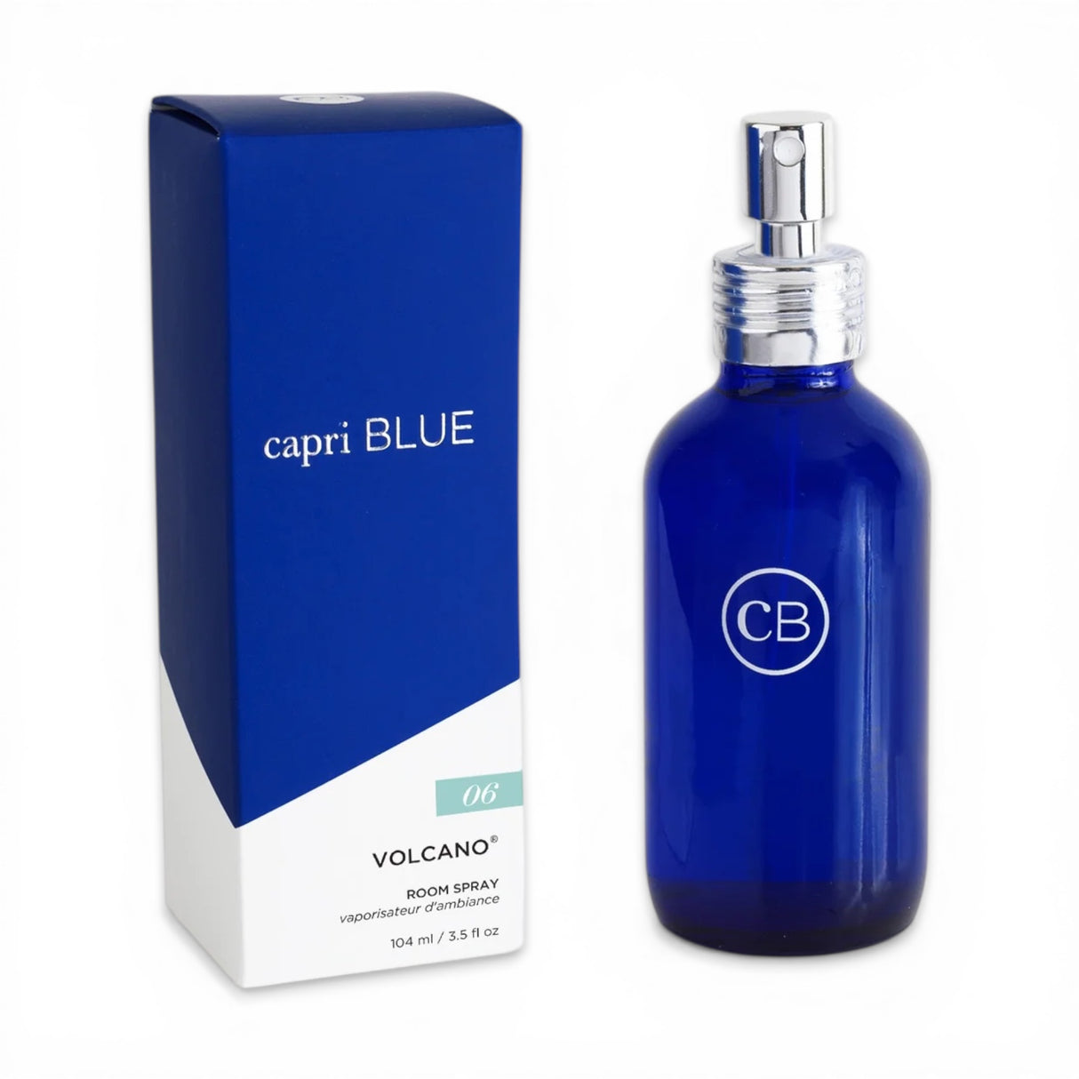 capri blue volcano room spray tropical citrus home fragrance spray 3.5 oz blue bottle
