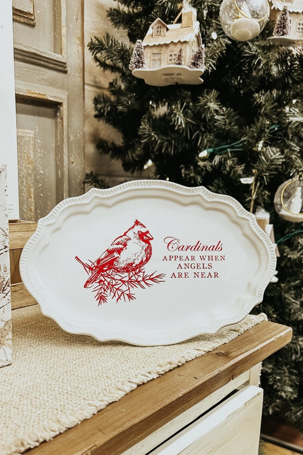 Red Cardinal Ceramic Sentiment Tray