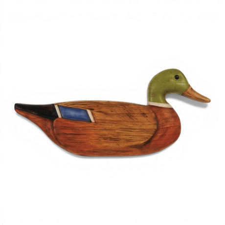 hand-painted carved wood mallard wall decor