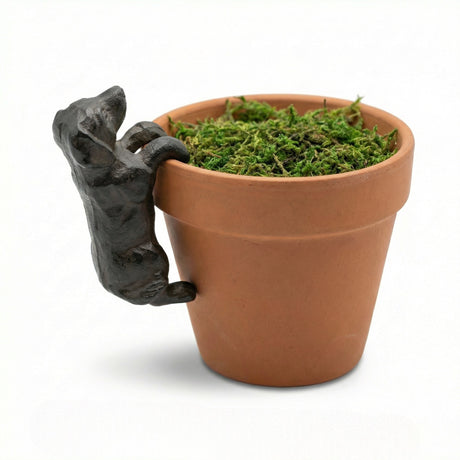 cast iron dog pot hanger decorative dog planter clip for flower pots and plant displays