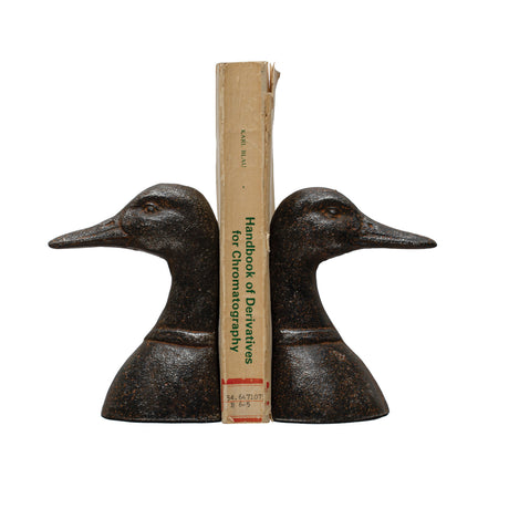 cast iron duck head bookends by Creative Co-Op