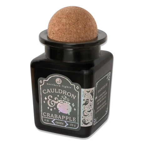 Cauldron & Crabapple candle in glass jar, 6 oz with 40-hour burn time by northern lights