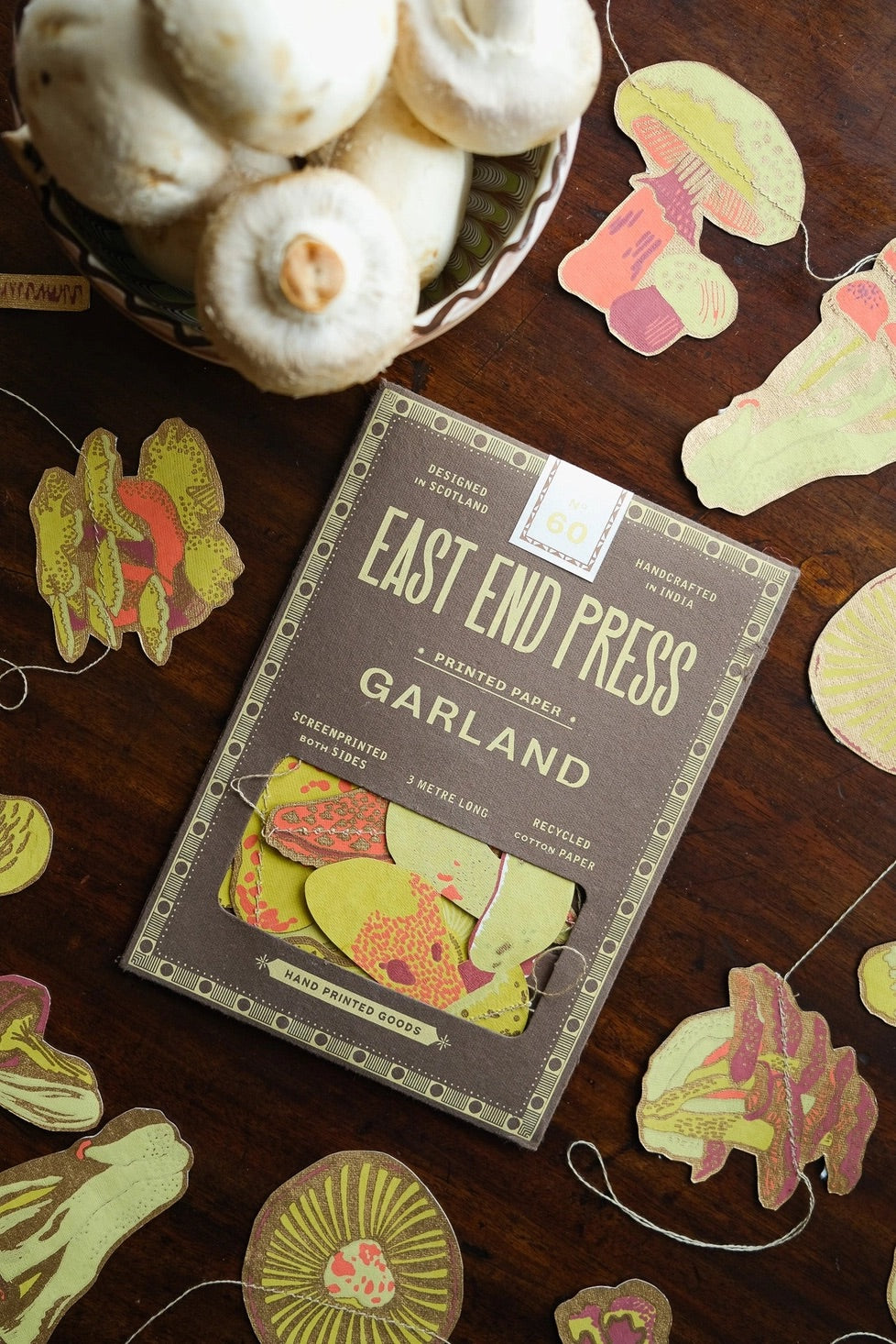 Hand-Sewn Mushroom Paper Garland | East End Press