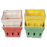 ceramic berry basket bowl colorful farmhouse fruit serving dish