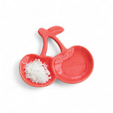 Red ceramic cherry shaped dish