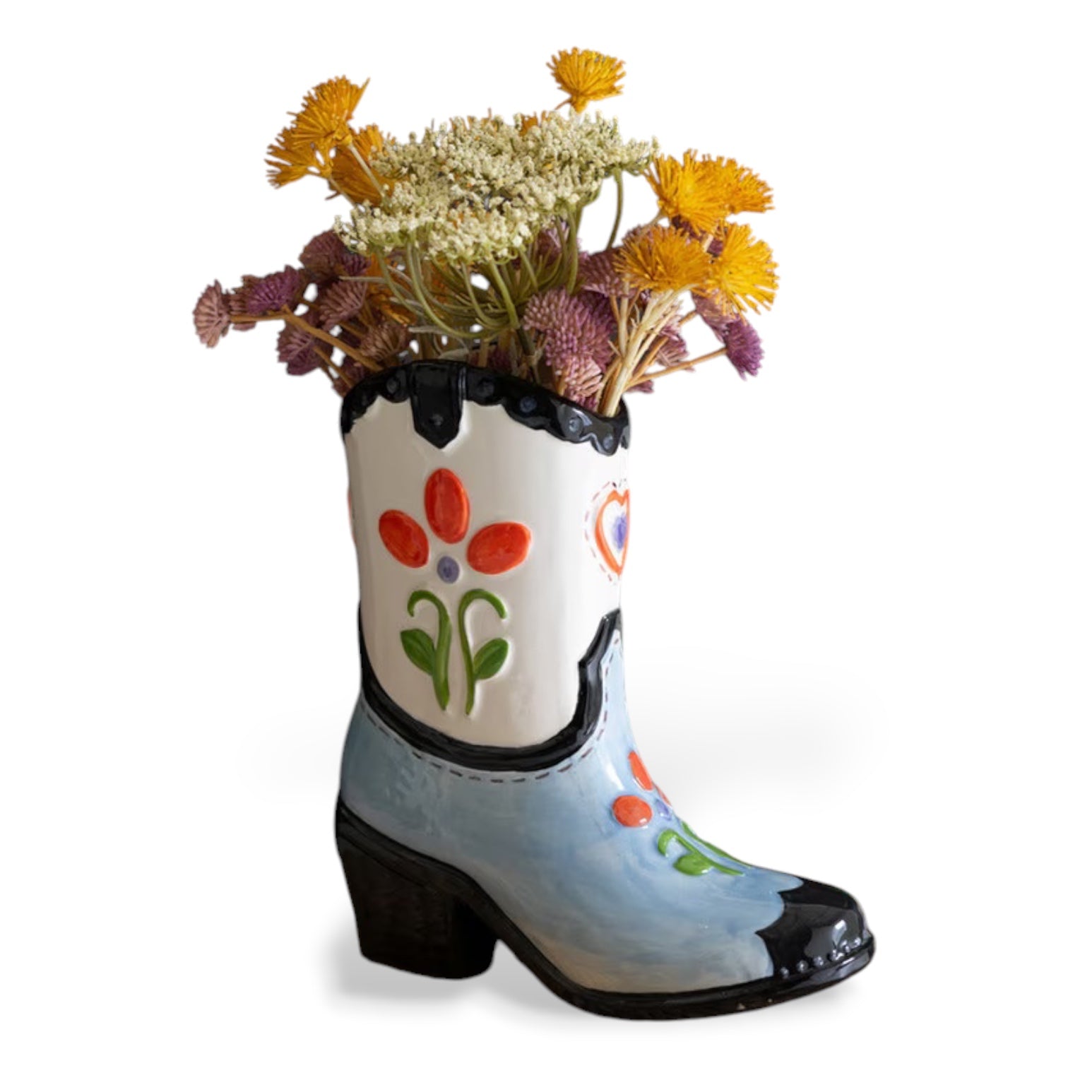 boot planter Ceramic Cowboy Boot Vase