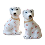 ceramic dog shaped salt and pepper shaker set with hand-painted details