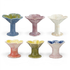 Ceramic flower shaped tealight holder decorative floral candle holder for spring home decor