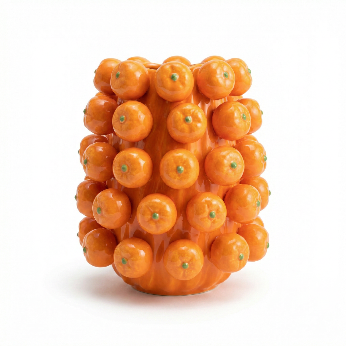 orange cluster ceramic vase citrus decor kitchen centerpiece bright fruit vase