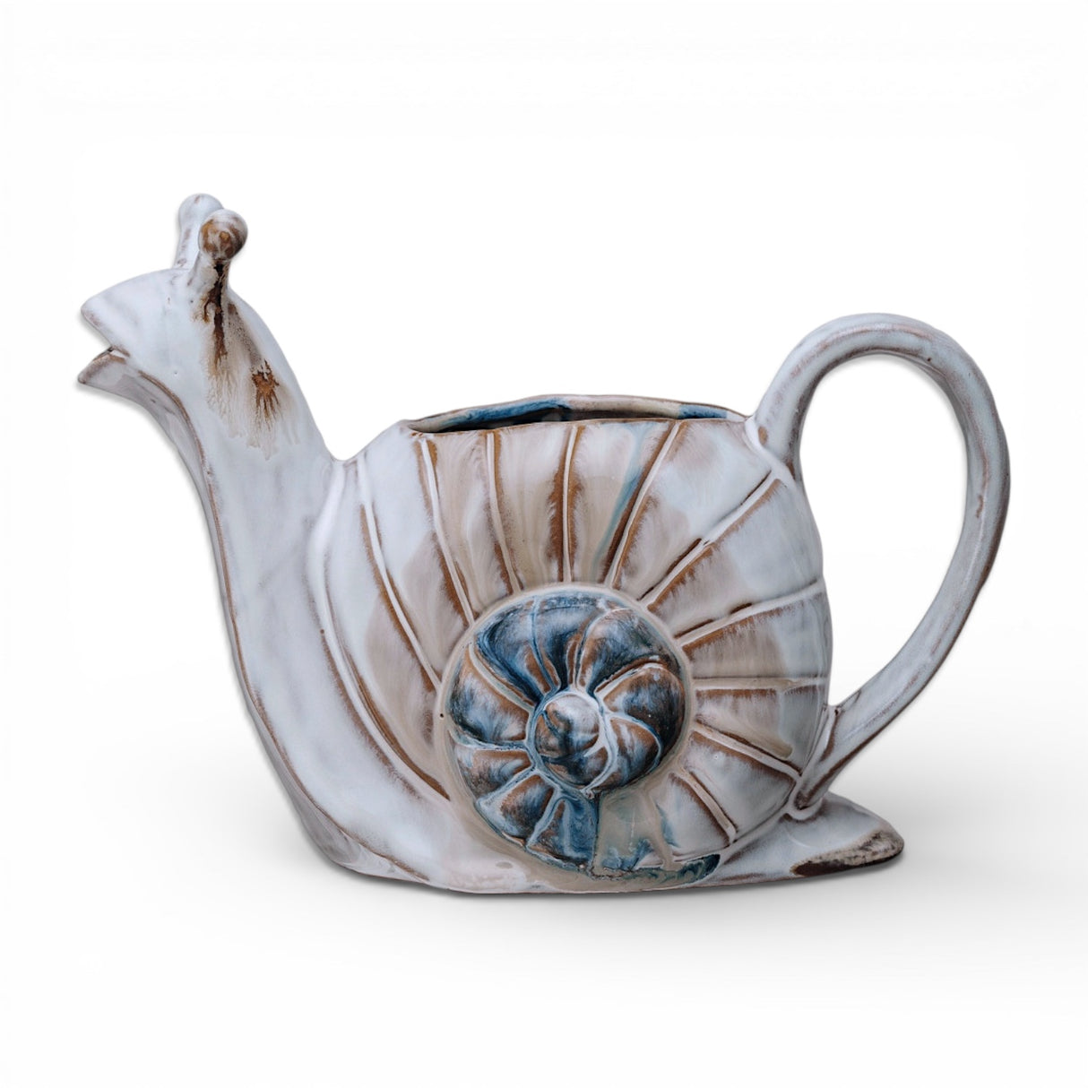 ceramic snail watering can by creative co-op