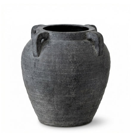charcoal four handle decorative vase rustic amphora style vase for dried stems and home décor