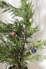 Embroidered Felt Blue Bird Ornament