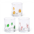 christmas tree gingerbread man and candy cane bubble glass tumblers