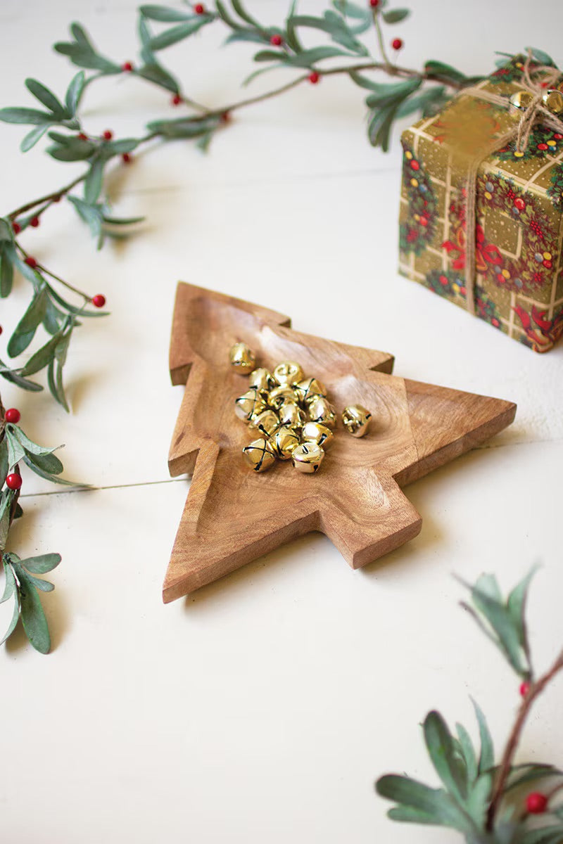 Carved Wooden Christmas Tree Platter - Thumbnail 2