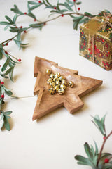 Carved Wooden Christmas Tree Platter