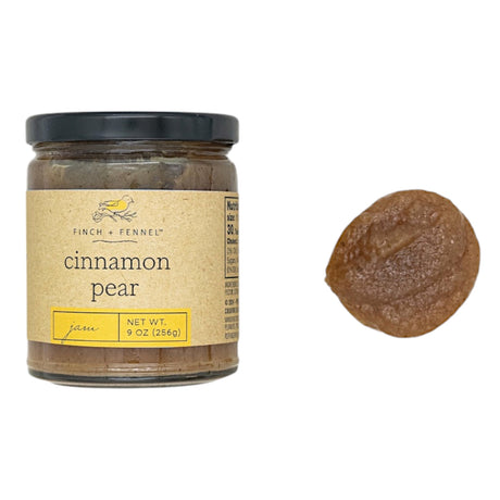 cinnamon pear jam in jar by Finch + Fennel