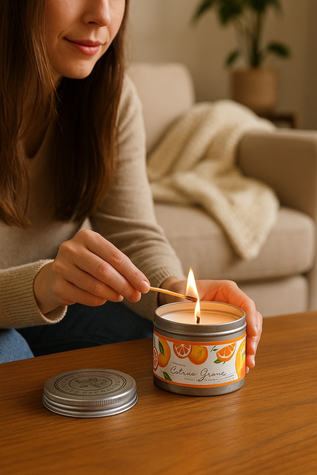 Citrus Grove Soy Candle in Round Tin