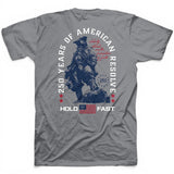 colonial soldier patriotic t shirt 250 years american resolve graphic tee

