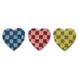Heart shaped cotton tufted trivet with checkered pattern