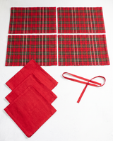 Christmas Plaid Placemat and Napkin Set
