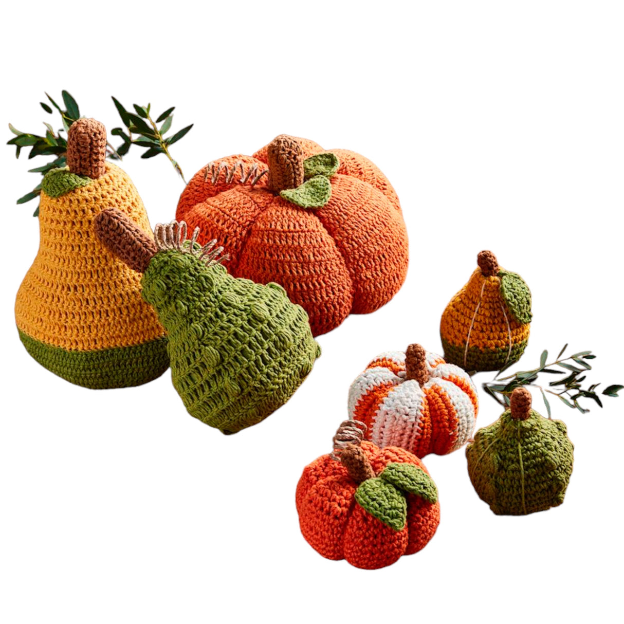 Crocheted Knit Gourd & Pumpkin Sitters