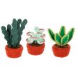Handmade crochet succulent plant figurine in a yarn pot