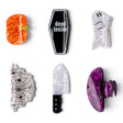 Crush Wicked Cute Halloween claw clips in pumpkin, coffin, ghost, spiderweb, knife and witch hat designs