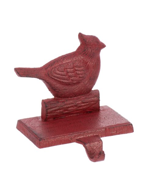 Red Cardinal Cast Iron Stocking Holder