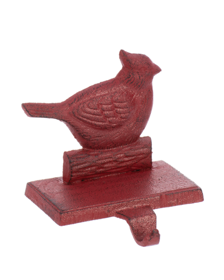 Red Cardinal Cast Iron Stocking Holder