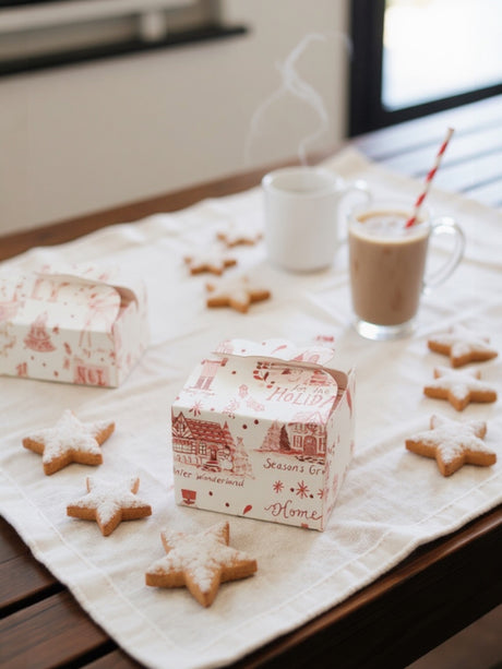 Holiday Printed Interlocking Gift Boxes | 4 Styles