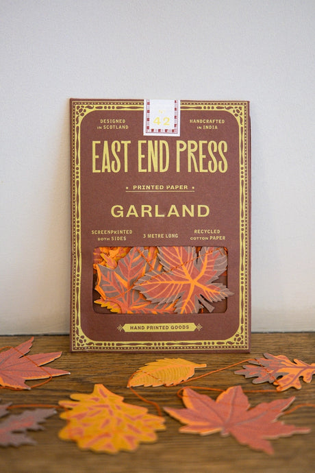 Autumn Leaves Sewn Paper Garland | East End Press