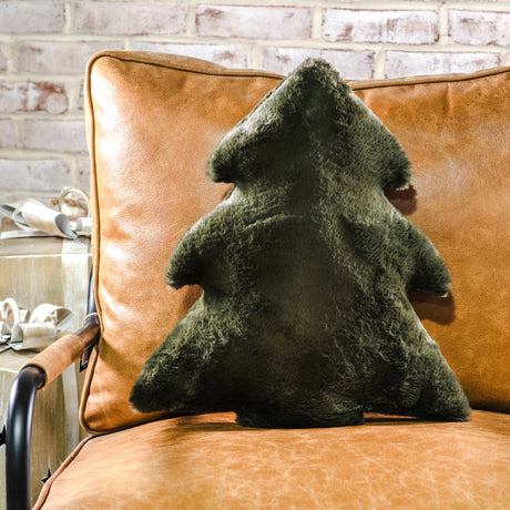 Green Christmas Tree Accent Pillow