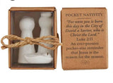 Pocket White Ceramic Nativity Set