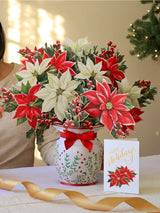 Festive Poinsettia Bouquet Pop-Up Card | FreshCut Paper