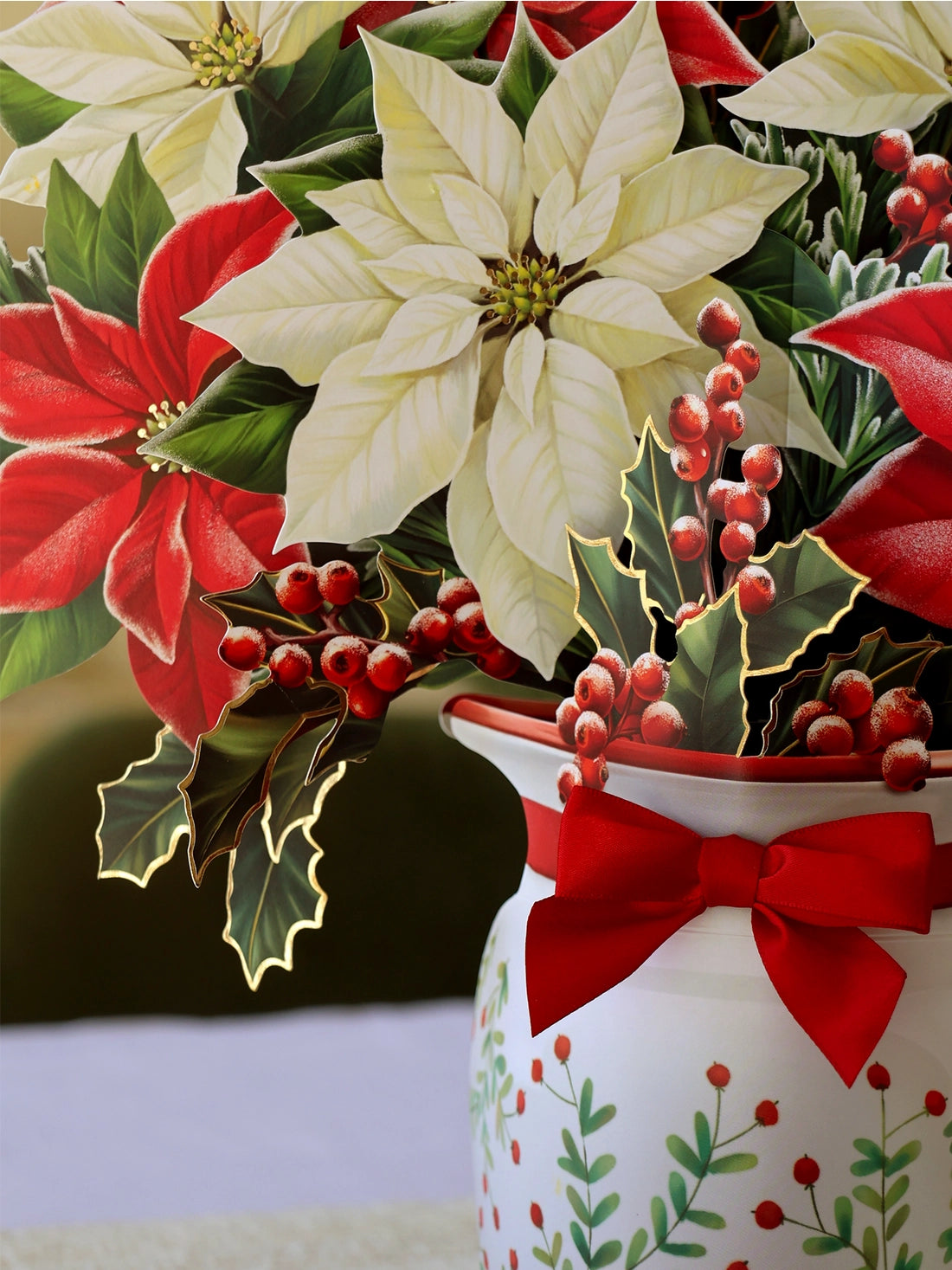 Festive Poinsettia Bouquet Pop-Up Card | FreshCut Paper
