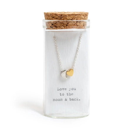 Message in a Bottle Necklace with Quote Card in Glass Vial