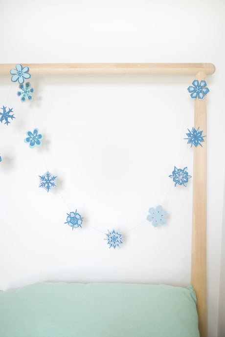Snowflakes Sewn Paper Garland | East End Press
