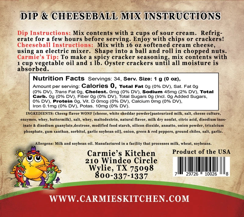 Jalapeño Cheddar Dip Mix | Carmie's