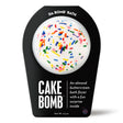 Da Bomb Cake Bomb white bath fizzer with colorful sprinkles, almond buttercream fragrance and a surprise inside
