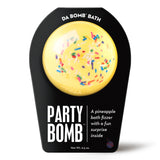 Da Bomb Party Bomb yellow pineapple bath fizzer with colorful sprinkles and a surprise inside