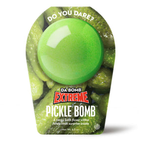 Da Bomb Pickle Bomb bright green dill pickle scented bath fizzer with a surprise inside